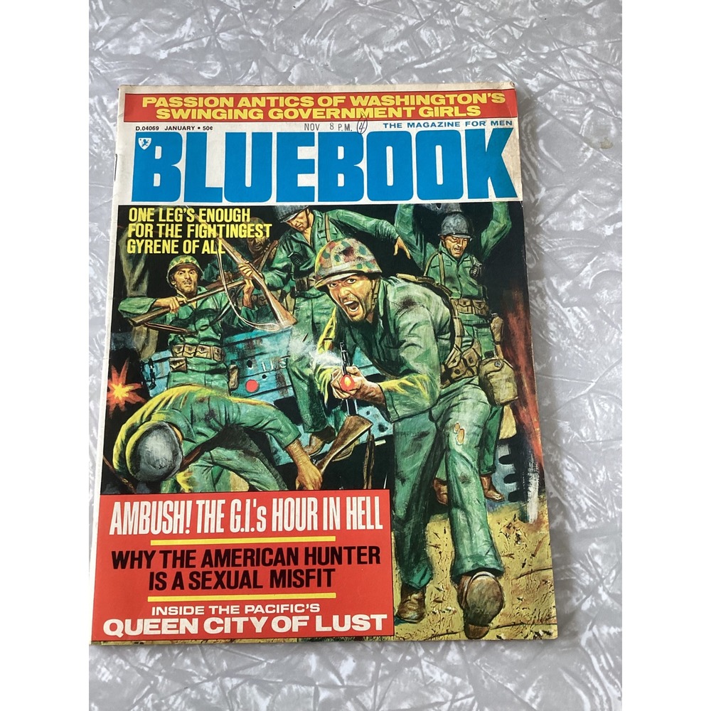 Vintage Bluebook Magazine January 1974 Vol 113 No 1 Mens Adventure Pulp G.I. War